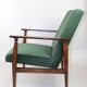 Fauteuil en velours vert vintage, années 1970