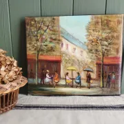Michel Pabois - Parisian Terrace - Oil on canvas.