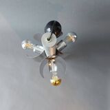 1970 chrome boat propeller pendant light with 3 lights.