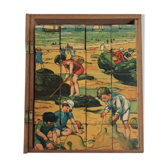 Jouet ancien boite de cubes anciens