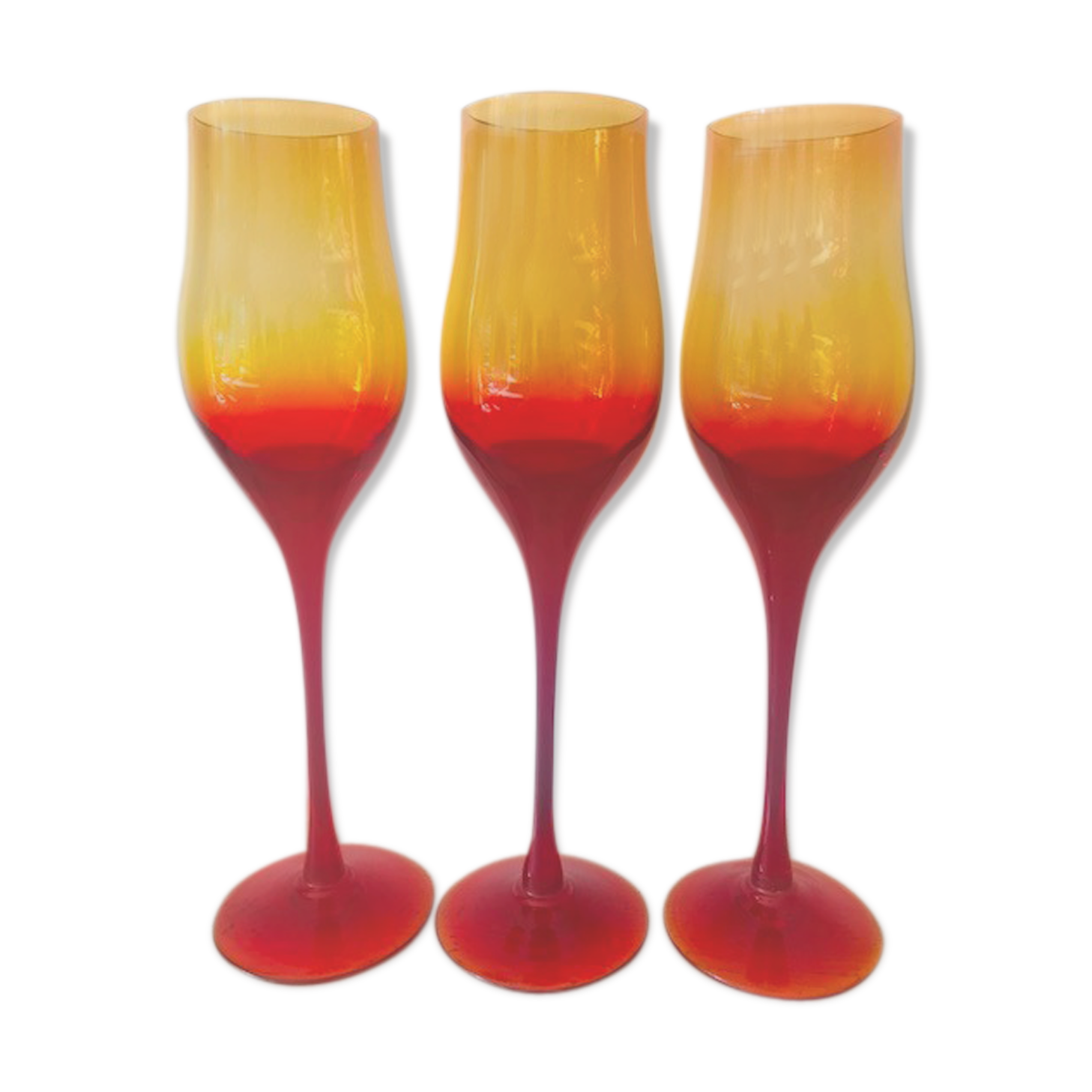 Set of 3 handmade glasses by artist Professor Zbigniew horbowy