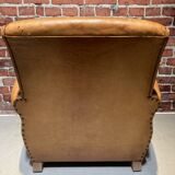 Fauteuil en cuir marron