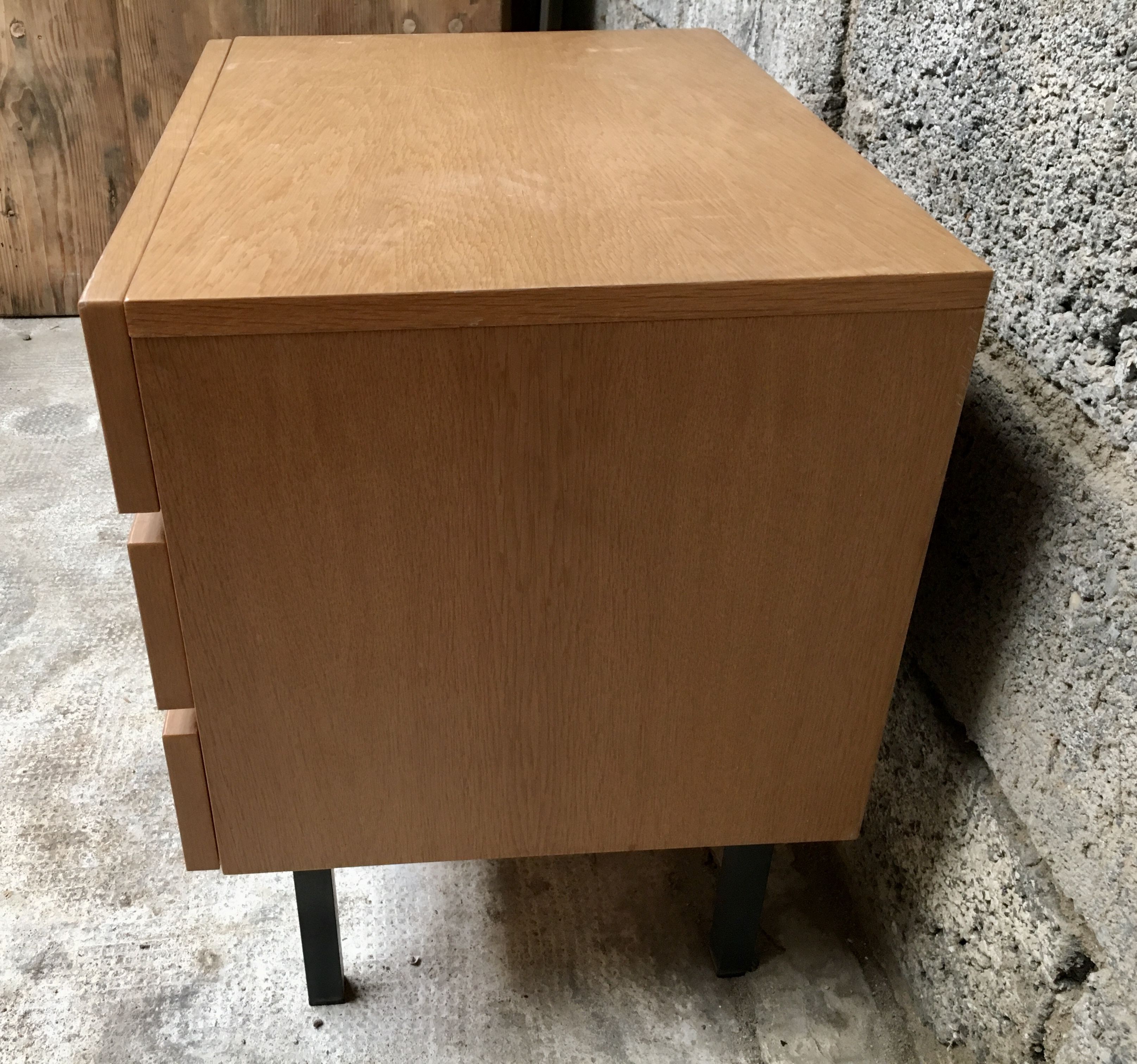 Mini dresser furniture tv / vintage hifi teak metal feet 1950 1960