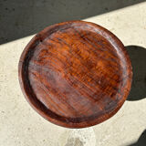 Brown solid wood stool hollow circular seat