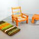 Multicolored Yngve Ekstrom Pinewood Lounge Chair Dymling for Swedese 1970s