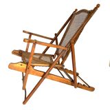 Cruise ship wooden deck chair