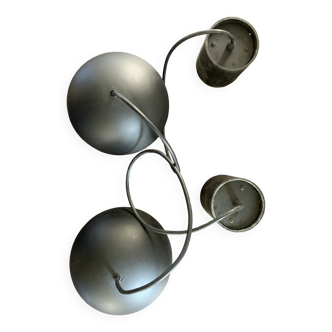 Pair of black ball hanger lights