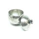 Mid-century modern sugar bowl, silver-plated brass, HEFRA, Poland, 1960s