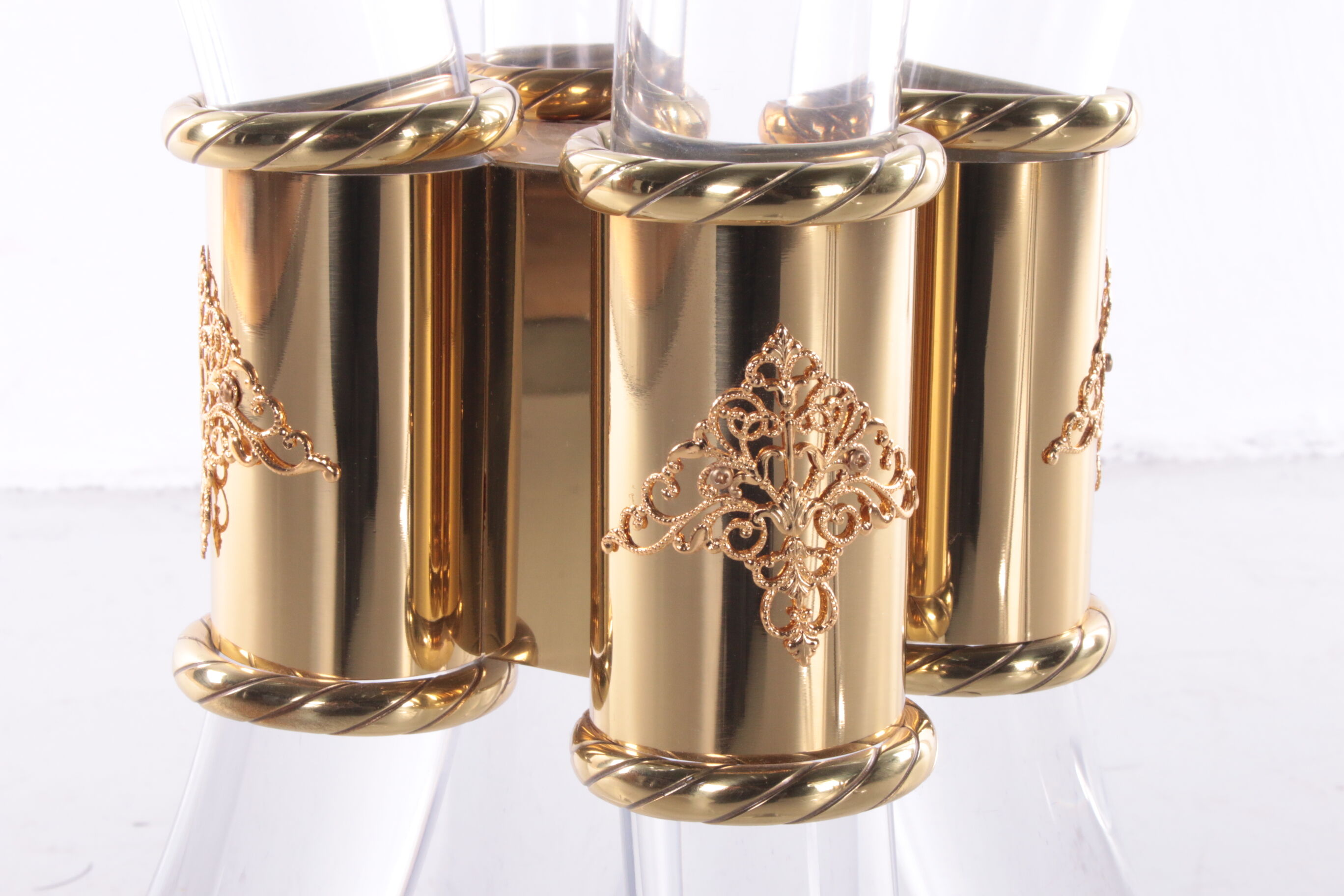 Hollywood regency coffee table with plexiglas side table, 1970 italy