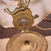 bronze oil lamp - 18th century - Spain converted into a lamp with its shade