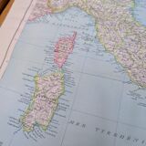 Italy, original map printed in 1907.