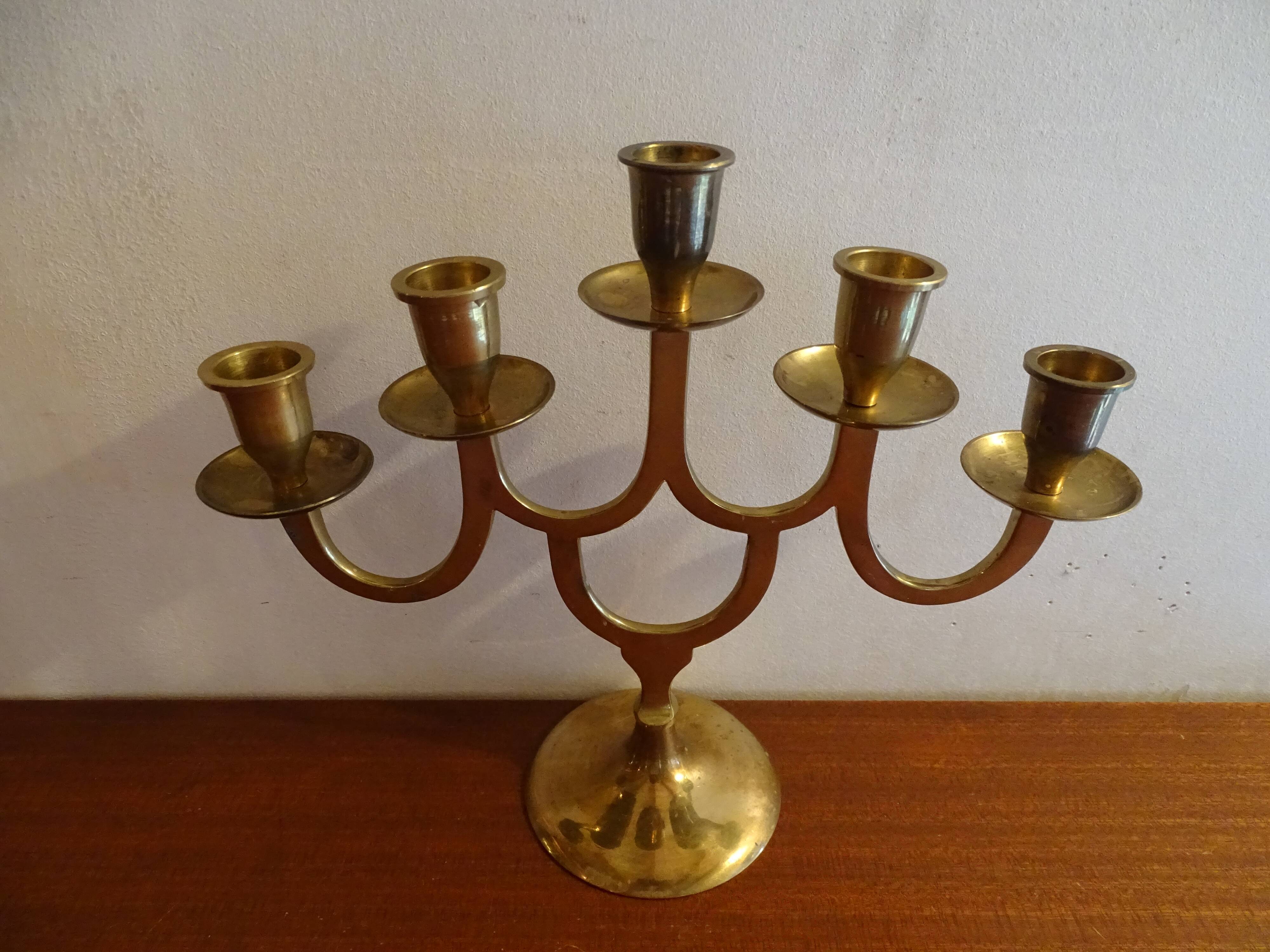 Chandelier 5 fires vintage brass