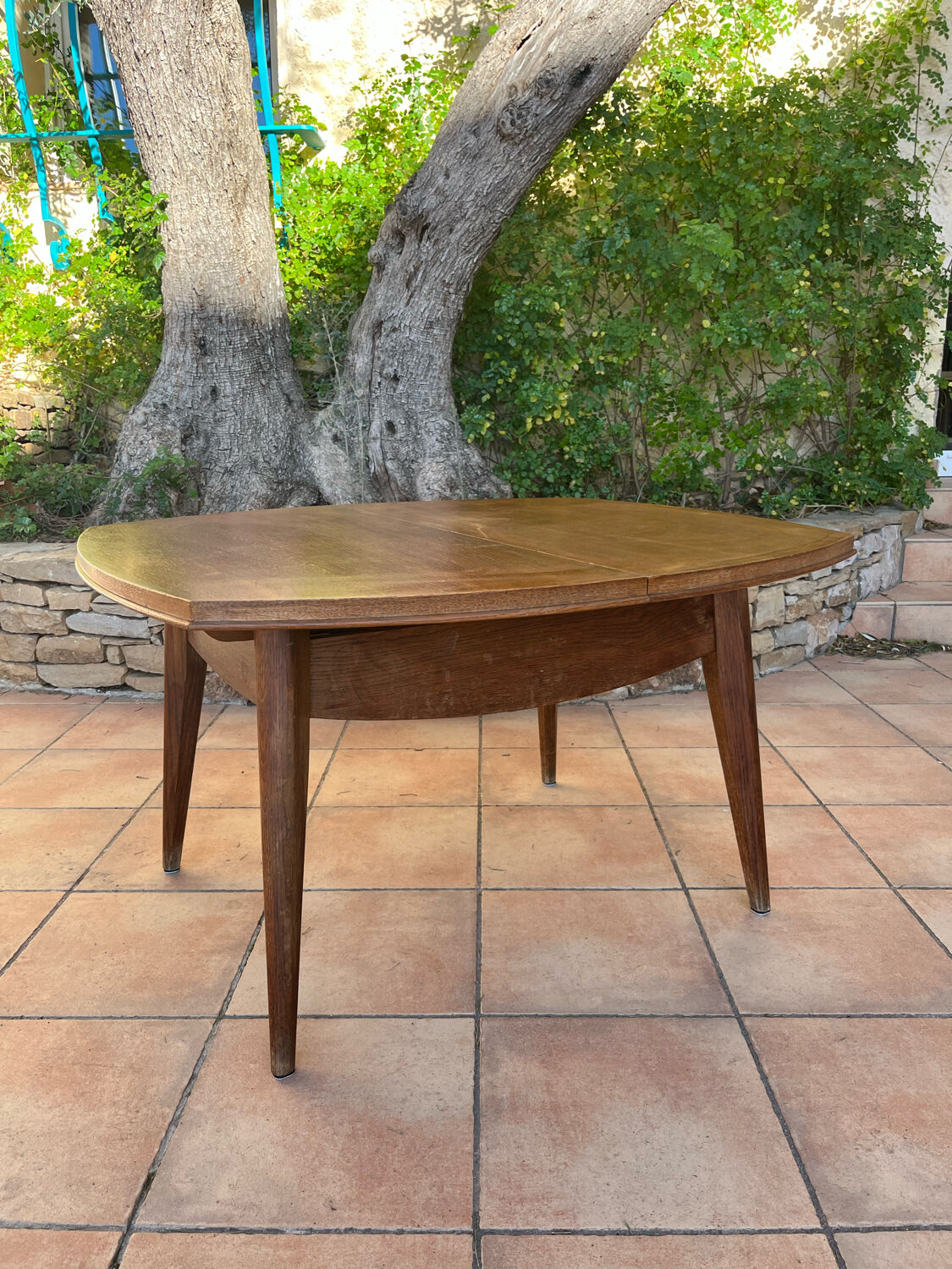 Coffee table with sirca system in oak from the 50s