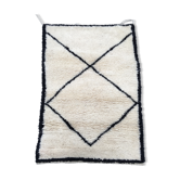 Tapis beni ouarain pure laine 115 x 70 cm