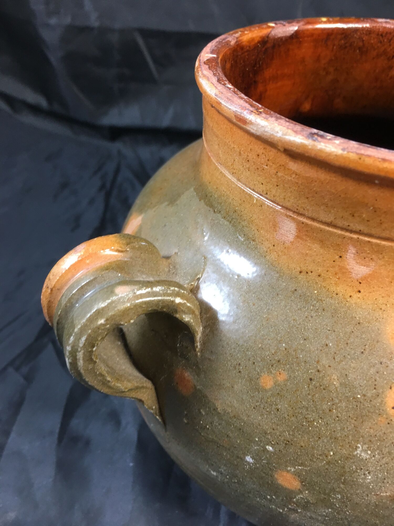 Old daubière Foucard Jourdan Vallauris glazed terracotta Provencal pottery