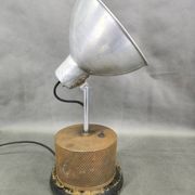 1940 industrial table lamp in aluminium and metal, Czechoslovakia