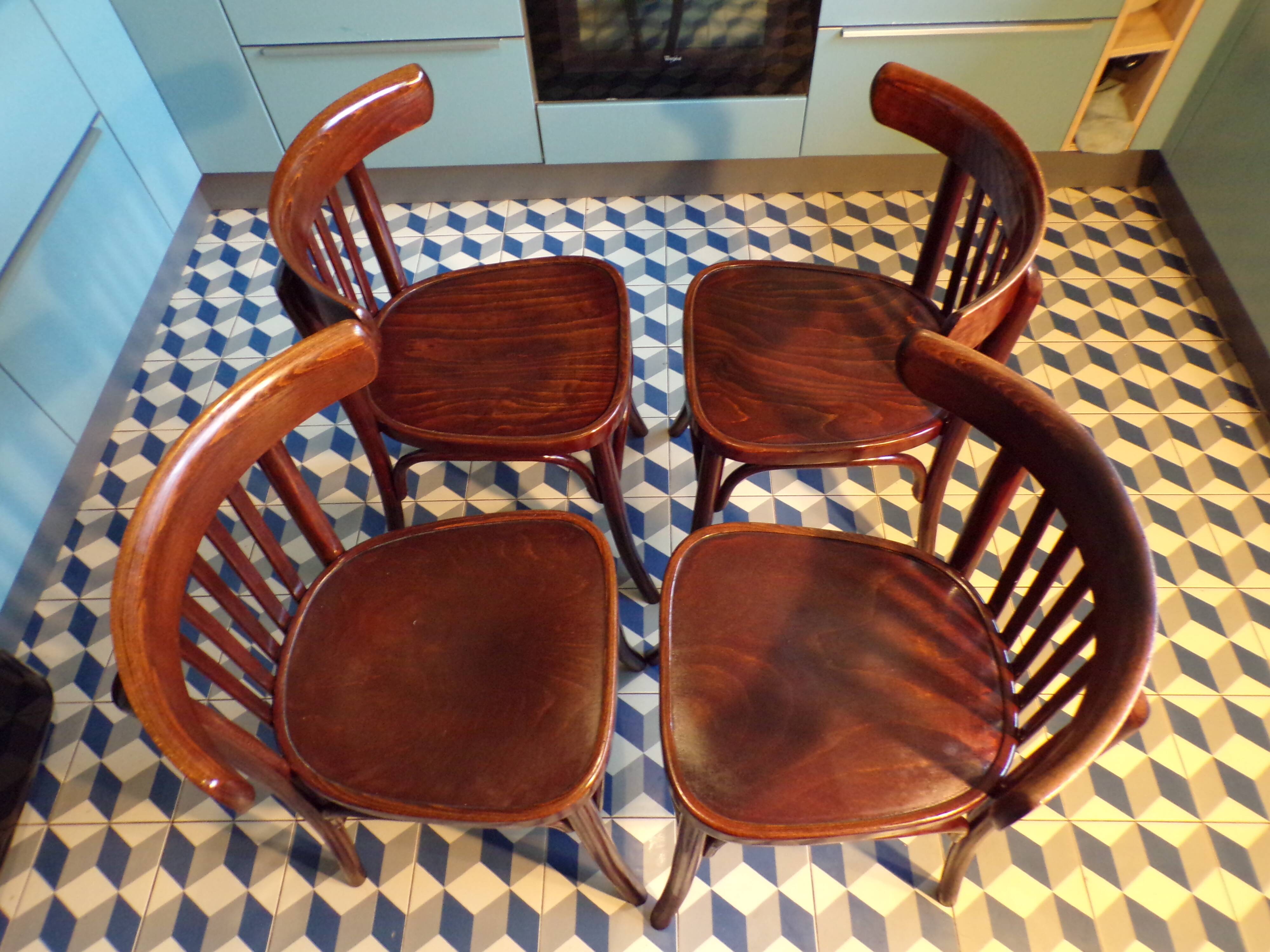 Set de 4 chaises de bistrot 1950