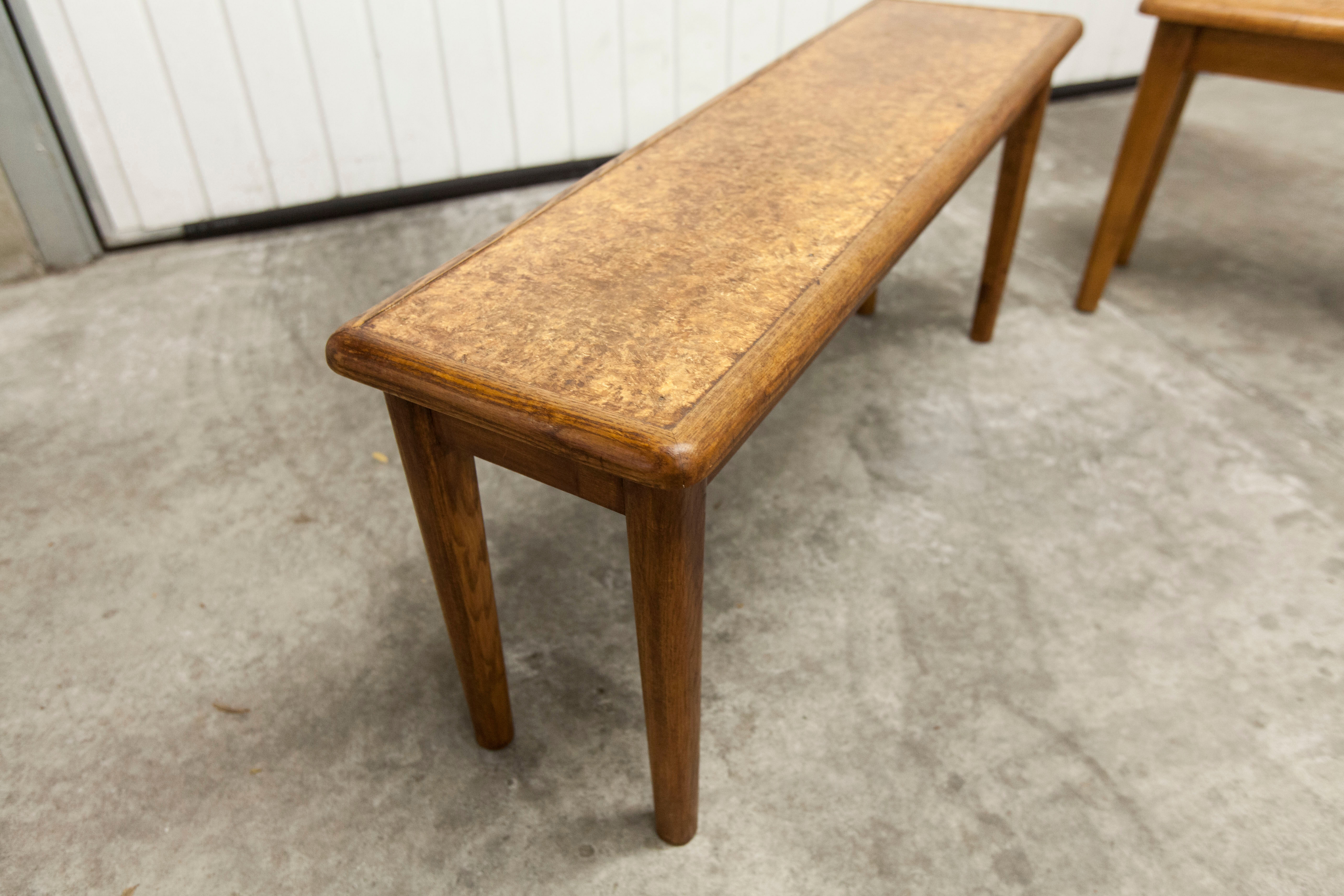 Paire de bancs enfant ou porte plante artisanal 1960