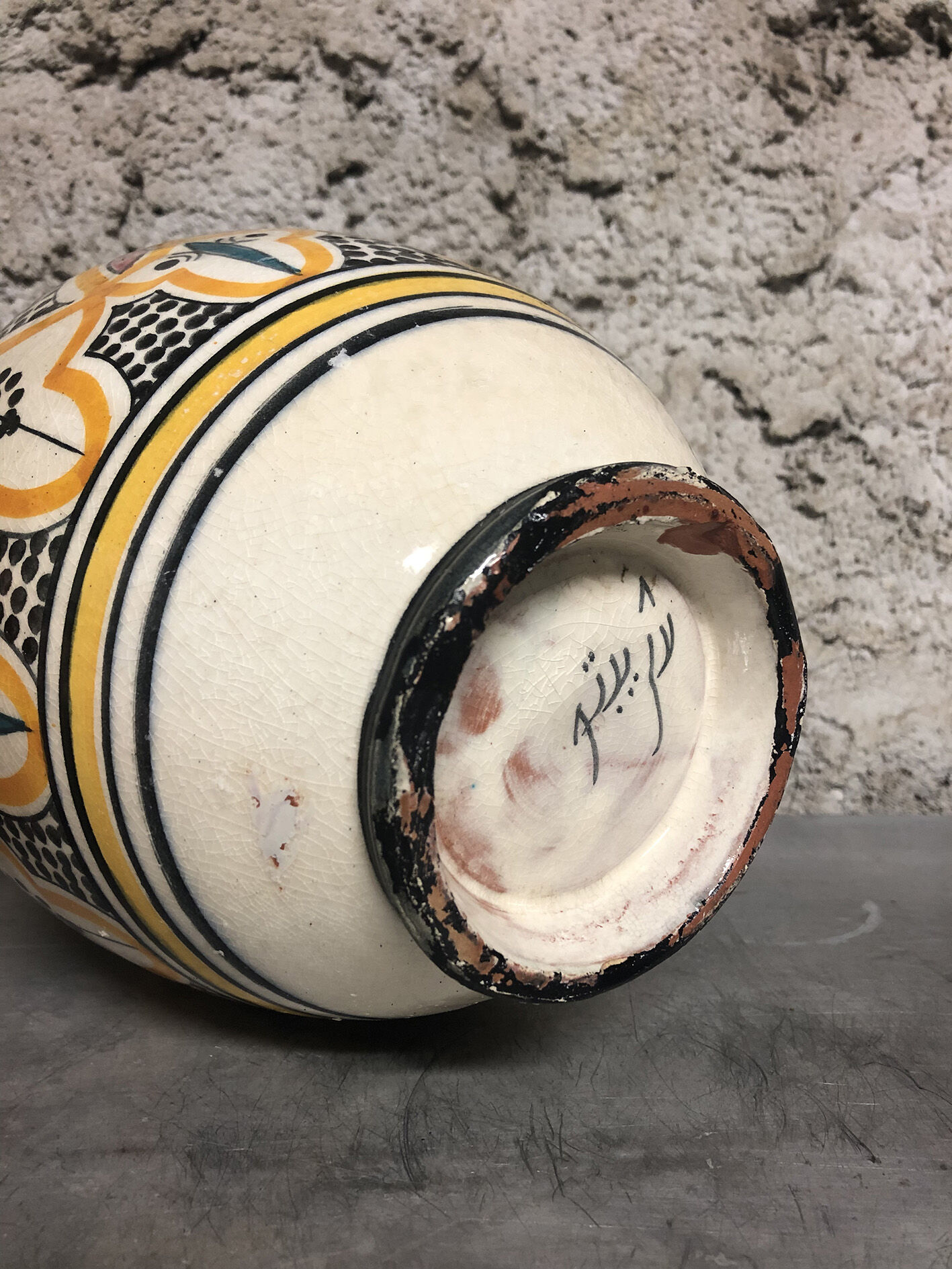 Large Moroccan Vase Safi yellow and black