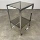 Chrome metal and smoked glass side table, 70s, side table