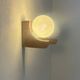 Pair of vintage wall lights, wood and opaline glass, France, 1970