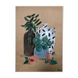 Painting A4 Ceramics and apricots