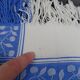 Lot of 2 old and cotton tea towels - Pretty blue friezes - Franges - Circa 1920-1930