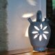 Lampe en céramique de Vallauris avec fleur ajourée, années 60