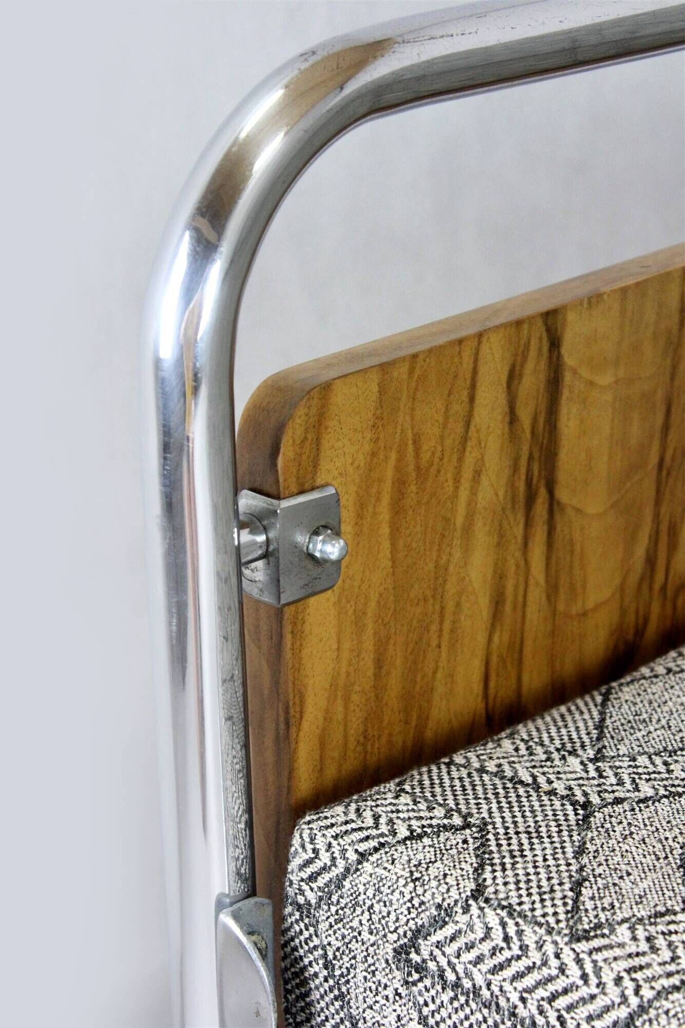 Restored Bauhaus Tubular Steel and Chrome Sofa, Czechoslovakia, 1940s