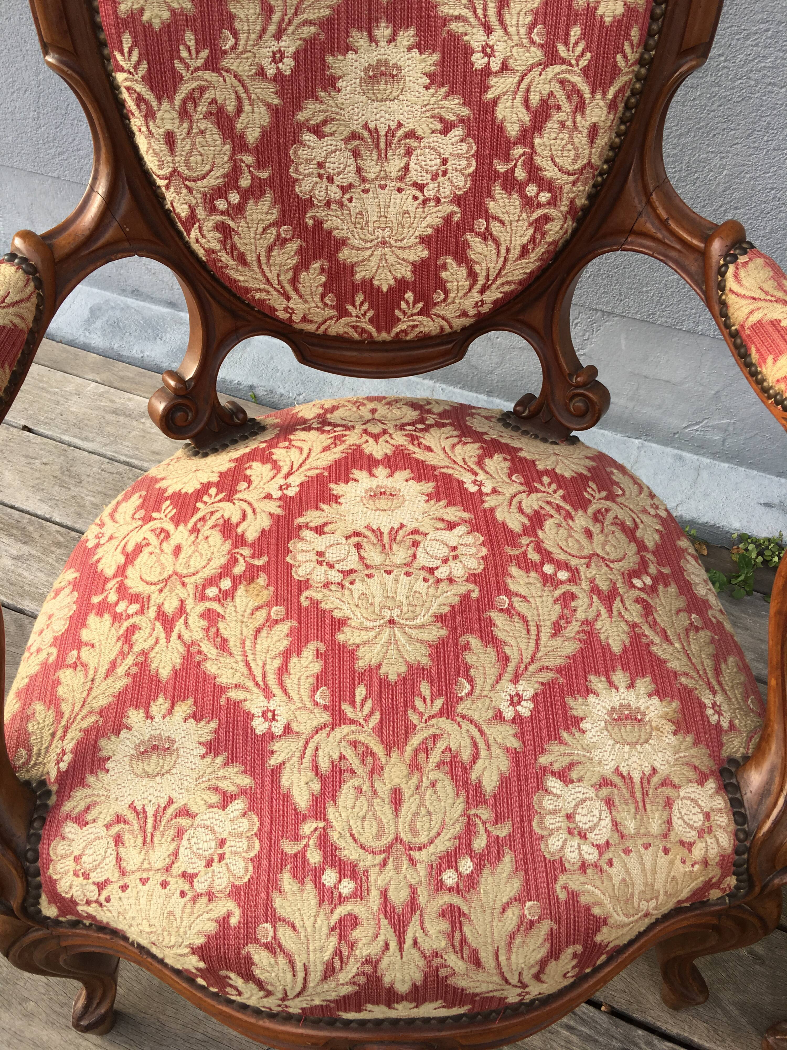 Pair of napoleon III armchairs, 19th century