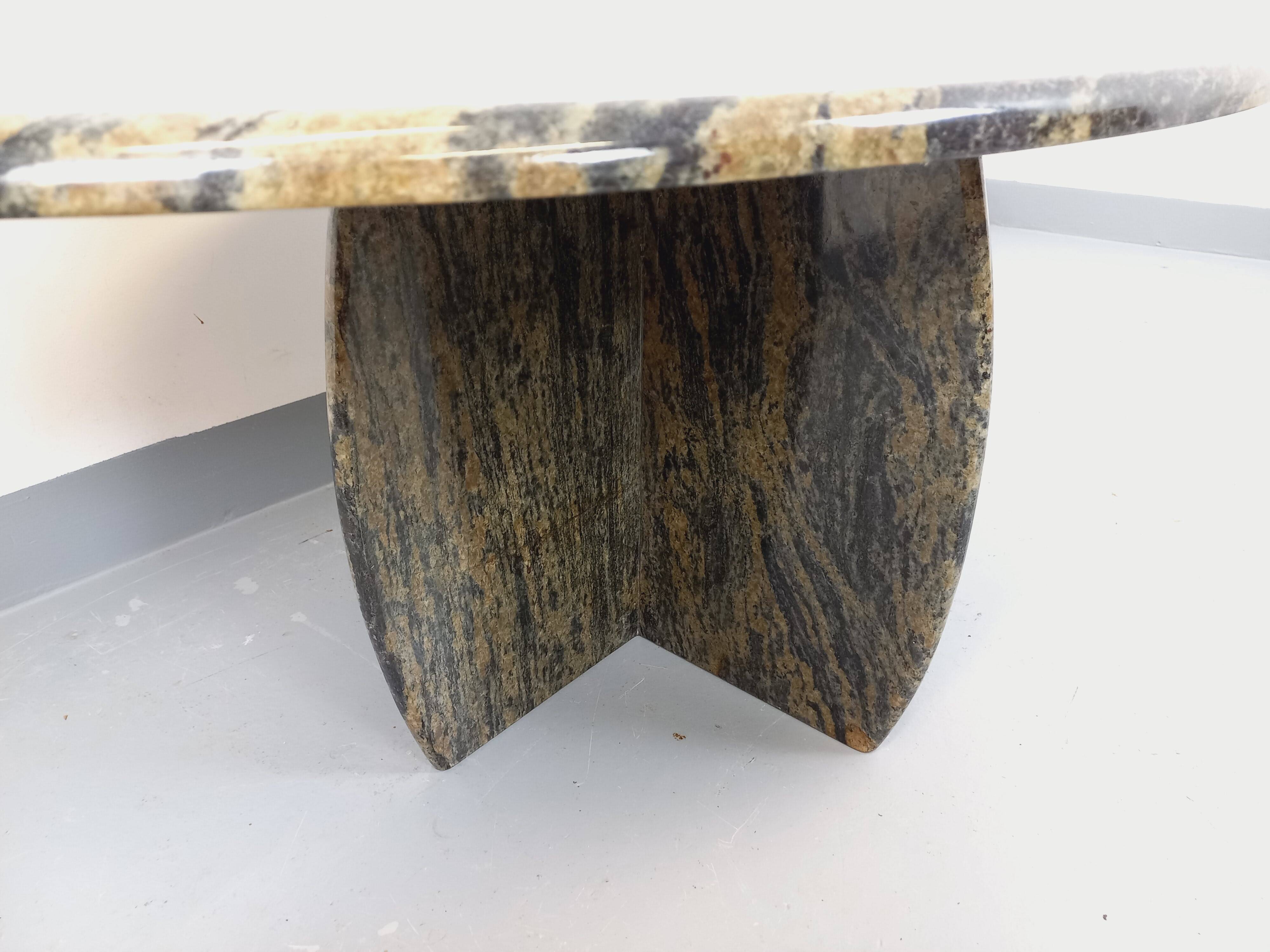 Vintage 70s Oval Marble Coffee Table