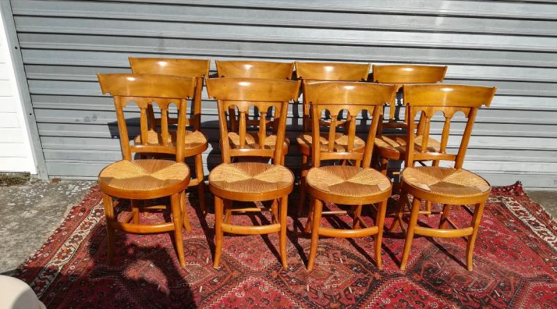 suite of 8 mulched chairs in cherry