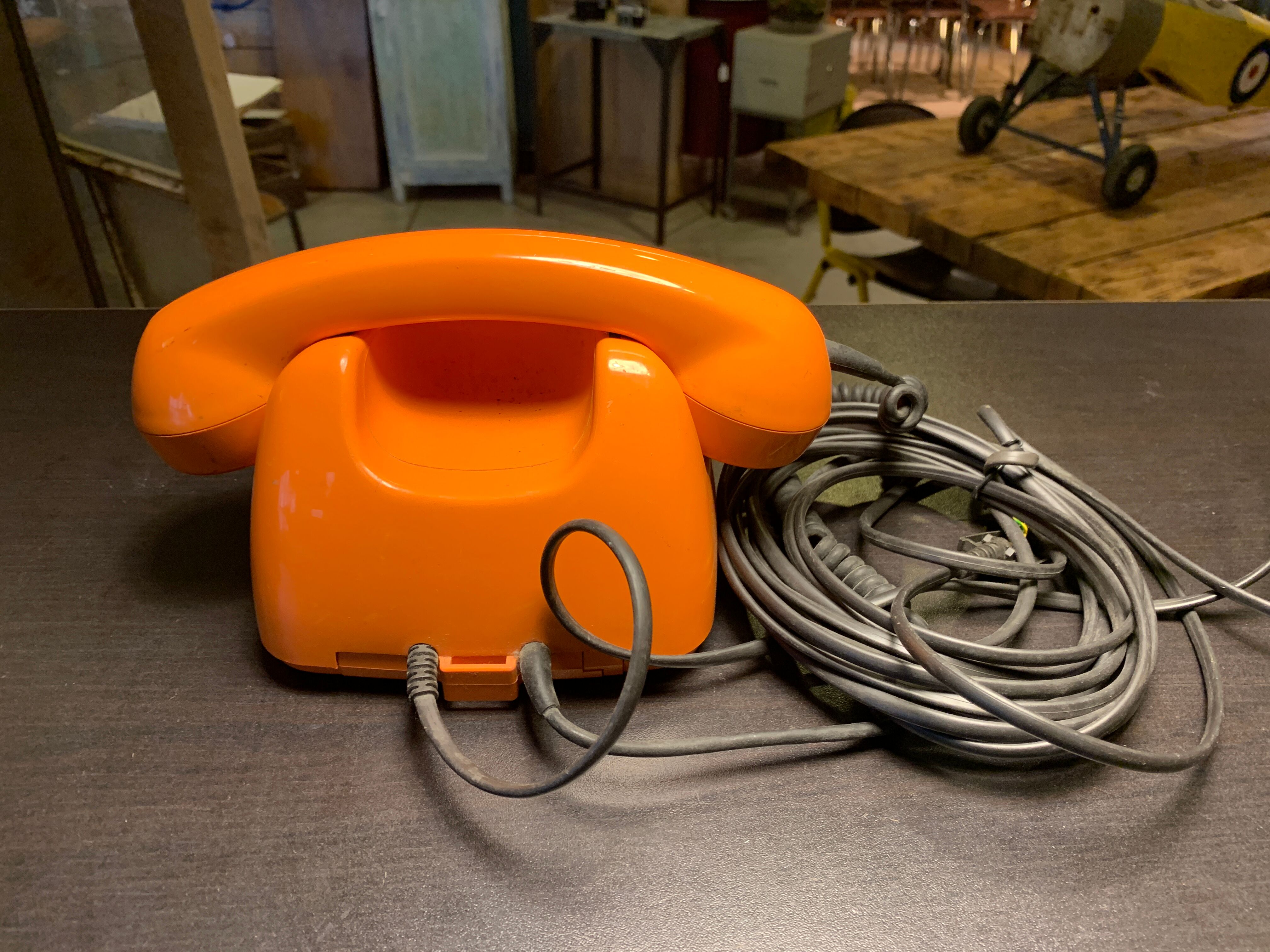 Vintage dial orange phone