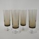 Set of 4 70s smoked glass champagne flutes