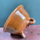 19th century salad bowl in glazed terracotta