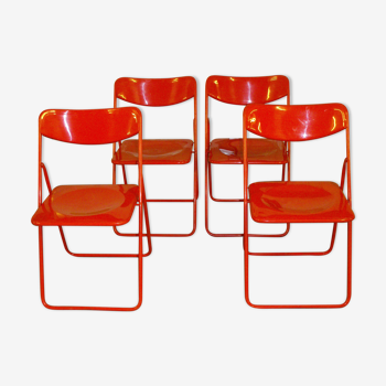 Lot of 4 folding chairs " Tedkla " Ikea 80s