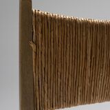 Pair of straw chairs, geneviève pons, 1950s