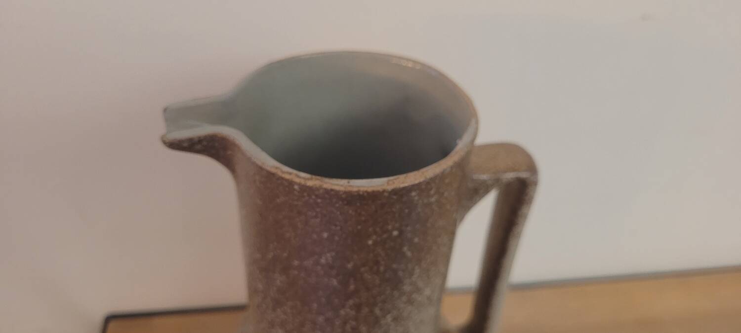 80s speckled stoneware pitcher
