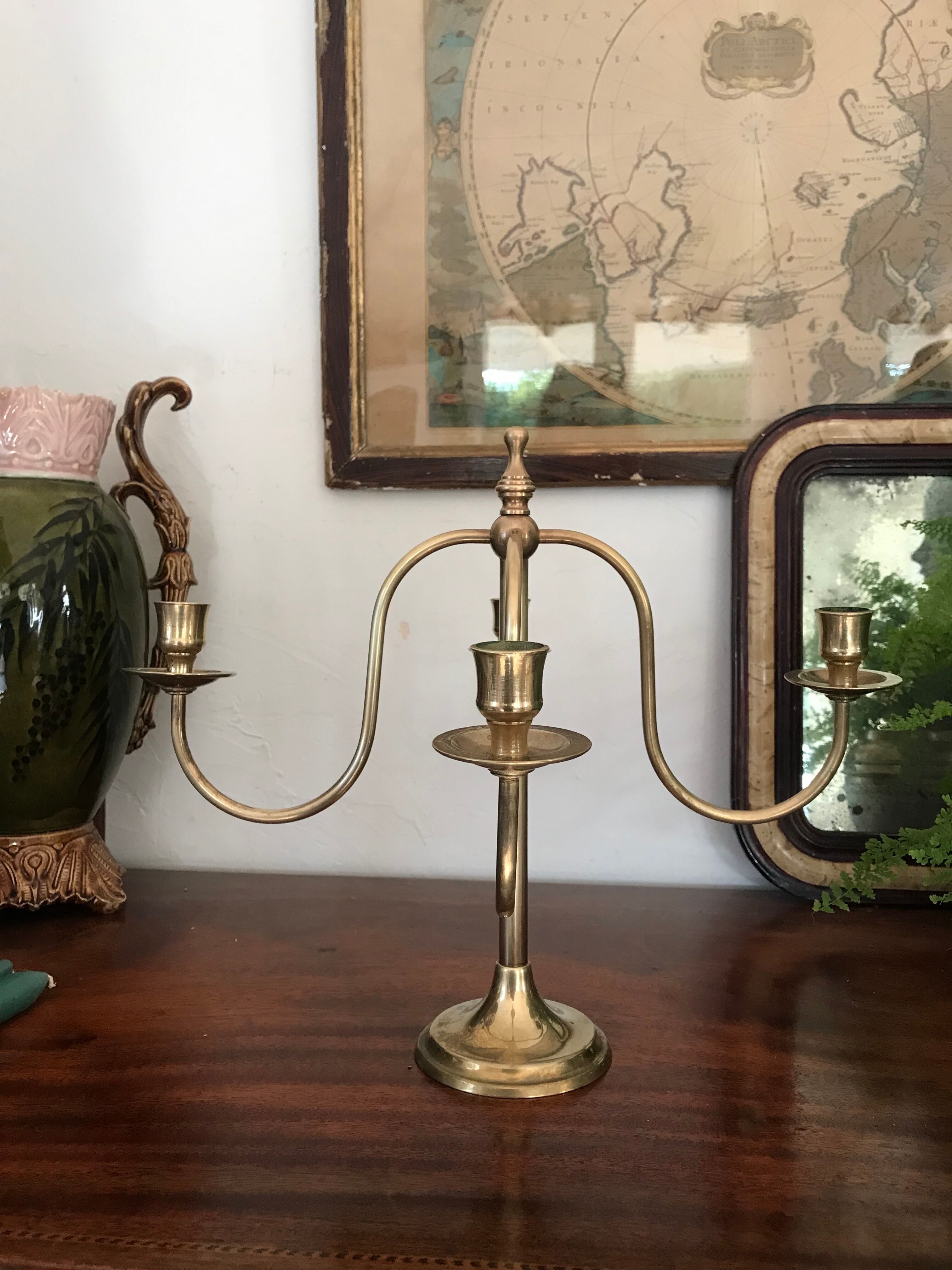 Scandinavian brass chandelier