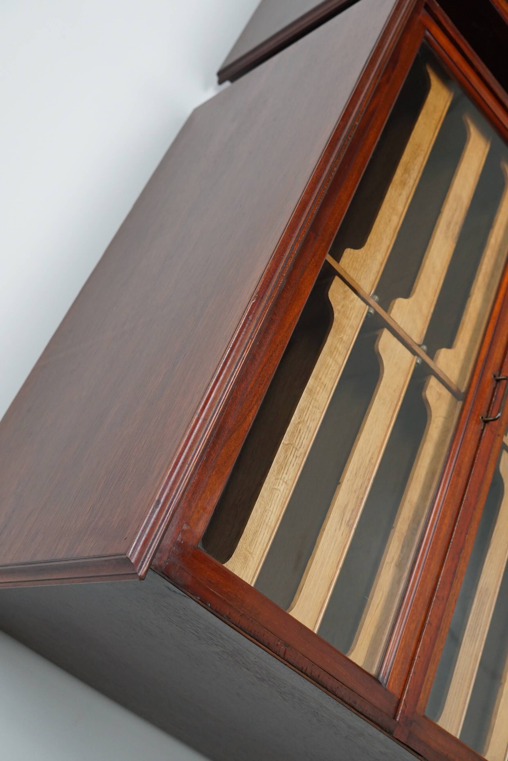 English Haberdashery Shop Cabinet with Glass Fronted Folding Doors, Ca 1920