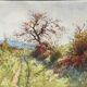 Painting Watercolor Paul Monnier (1907-1982) Landscape View of Talant