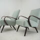 Pair of Ton/Thonet Beech Armchairs, Czechoslovakia