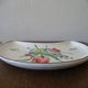 Faience plate KG LUNEVILLE "Street Lamp" crescent half-moon flowers