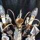 Golden brass girandole - 4 arms of lights - stamps and fleurettes in cut crystal