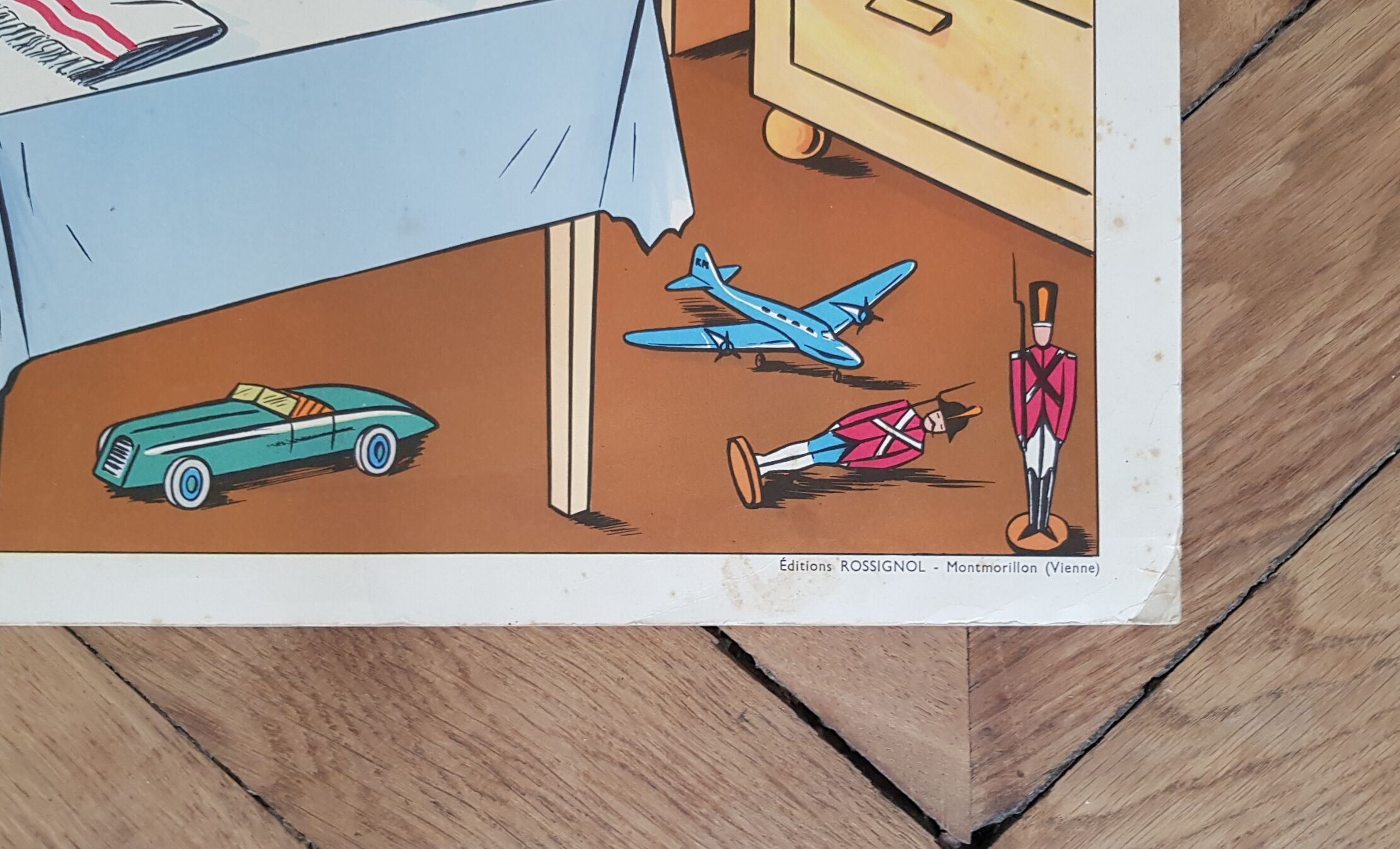 Rossignol school poster "the repas in family" - "the maladie"