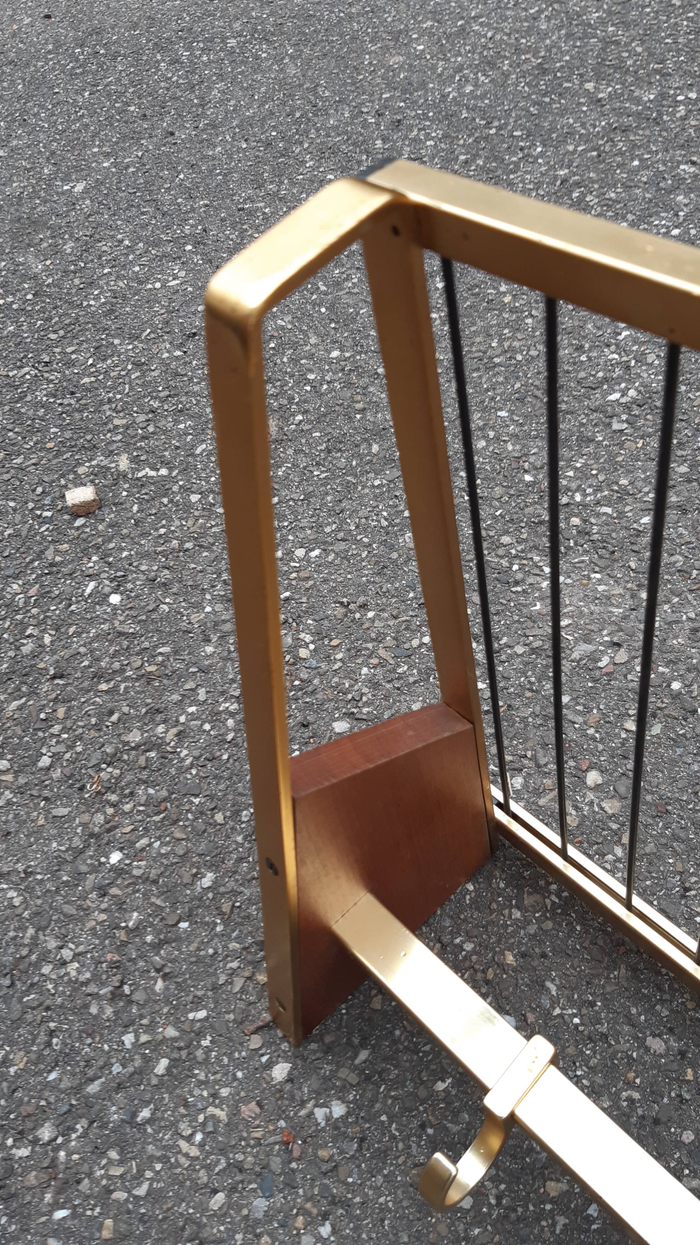 Vintage brass and teak coat rack