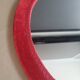 Antique garnet velvet mirror