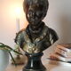 Buste en plâtre garçon patine bronze XXème