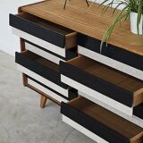 Wooden commode U 453 black and white by Jiri Jiroutek for Intérier Praha