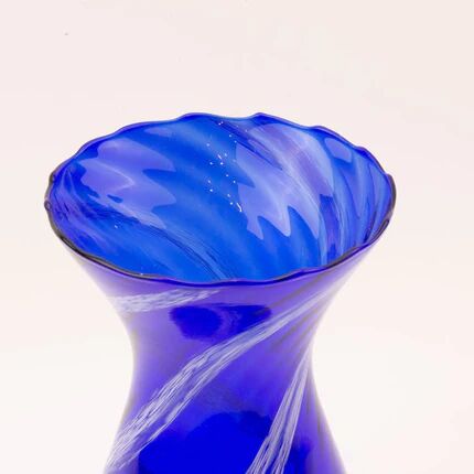 Vase bleu en verre de Murano